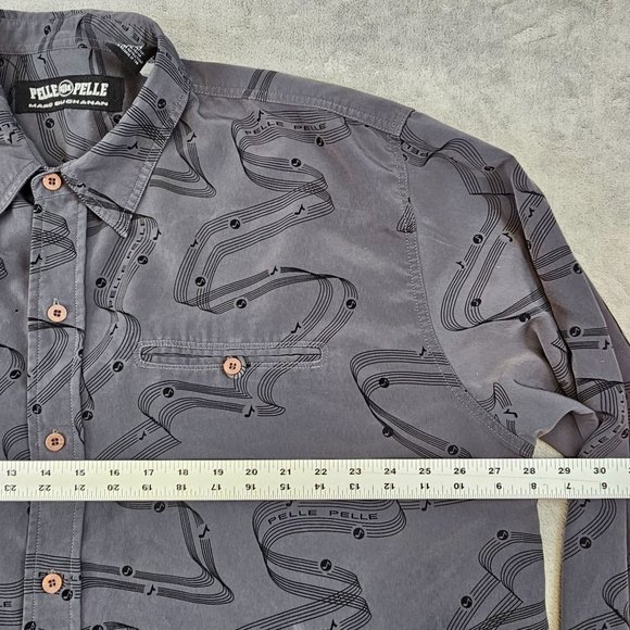 Pelle Pelle Marc Buchanan Shirt Men's 2XL Gray Rhapsody Blues Saxophone‎ Jazz - Picture 5 of 11